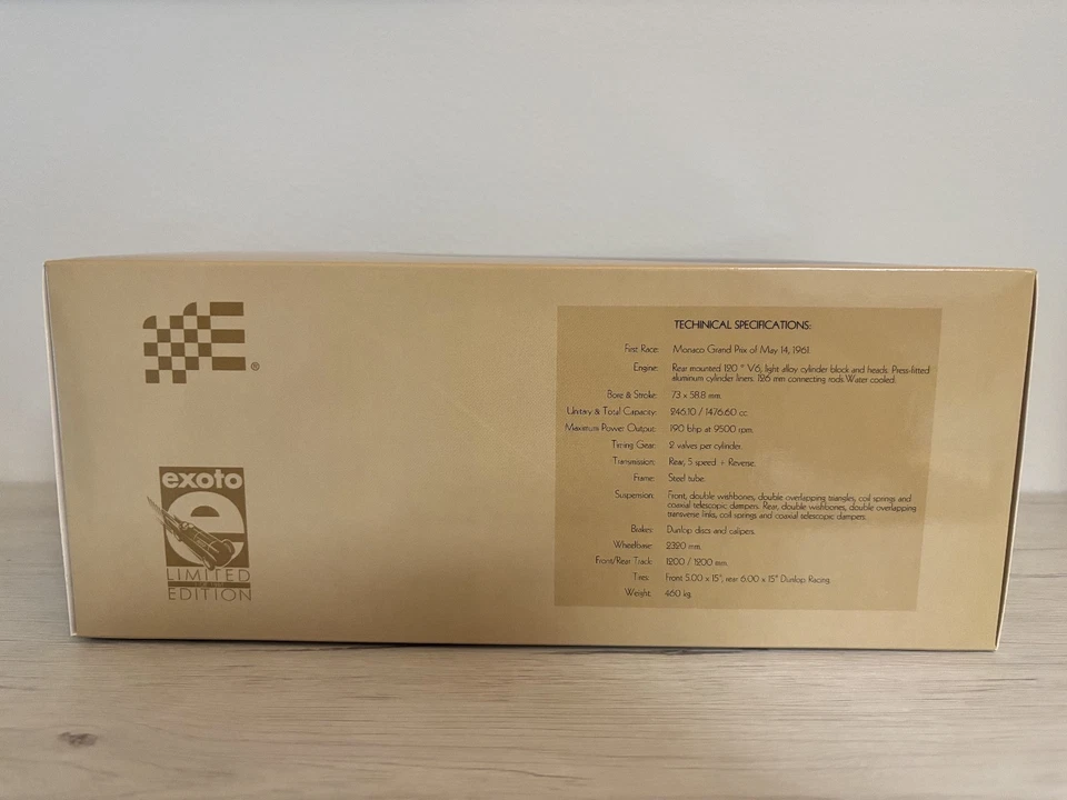 EXOTO 1/18 Ferrari 156/120° "Sharknose" GPC97204 Limited Edition #2 Phil Hill - Immagine 2 di 4