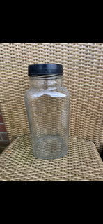 Vintage Large Heavy Glass Sweet Shop Jar Plastic Lid