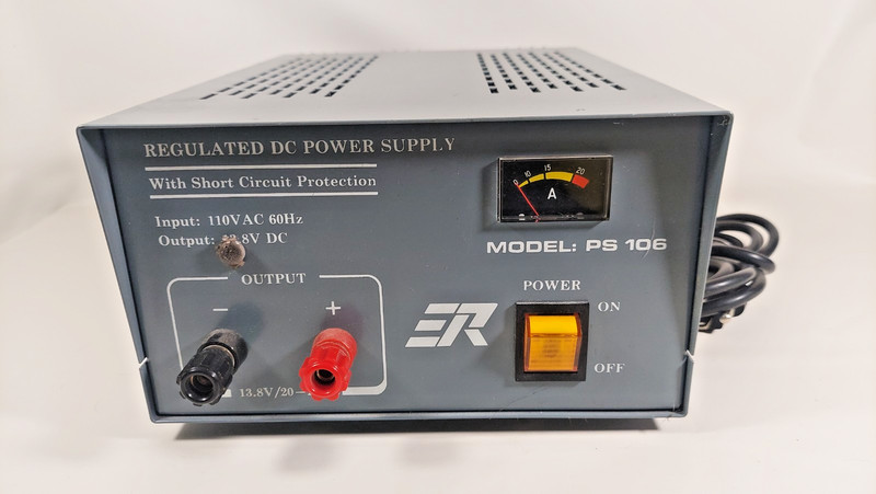 Power Supply ER PS-106 Regulated DC Bench  - 13.8V DC good for Ham/CB Radio