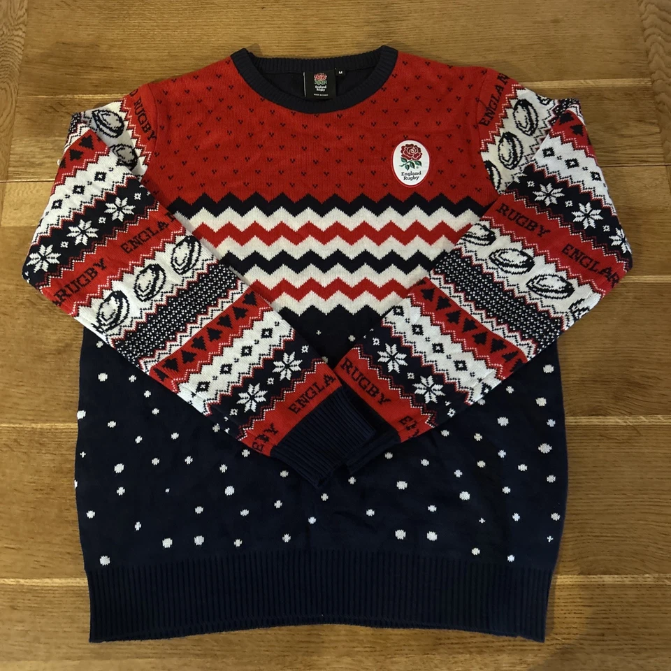 England Rugby Christmas Jumper Men's Medium English Rose - image 2 of 4