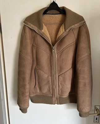 Herren Vintagejacke Braun - Teddyfutter, Stehkragen, Reißverschluss, Taschen - Bild 1 von 3