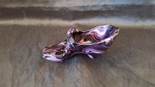 Amerthyst Purple White Malachite Slag Glass Shoe