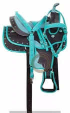 Western Barrel Synthetic Cordura Horse Saddle with all set incuding saddle pad