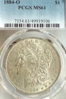 1884-O MS61 PCGS New Orleans Mint Morgan Silver Dollar