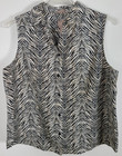Chico's Women's Size 3 Multicolor Animal Print Shirt Top Sleeveless Button Front