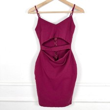 Windsor Burgundy Cutout Bodycon Mini Dress Spaghetti Straps Size XS