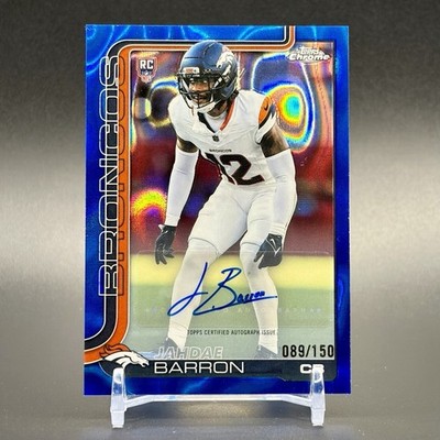 Topps 2025 Chrome JAHDAE BARRON Rookie Auto Blue Lava Refractor 089/150