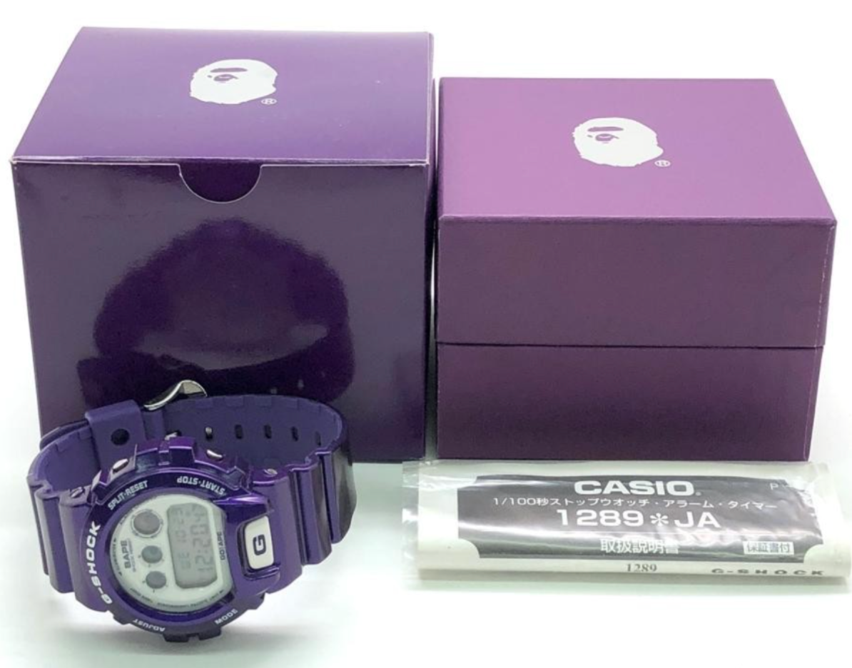 Boxed pepper】G-SHOCK DW-6900 A BATHING APE BAPE Purple Limited