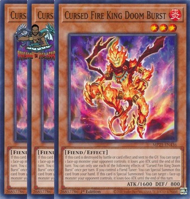 Yugioh! 3x Cursed Fire King Doom Burst MP25-EN436 Common 1st Ed NM