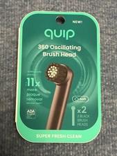 quip 360 Oscillating Toothbrush Replacement Heads x2 Black Soft Bristles
