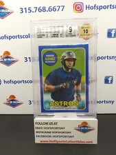 2018 TOPPS HERITAGE MINORS YORDAN ALVAREZ AUTO BLUE BORDER 32/99 BGS 9/10