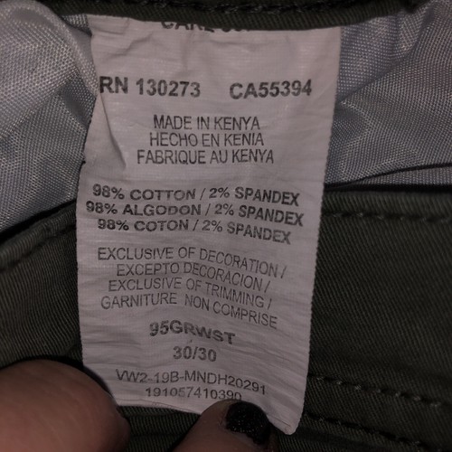 WRANGLER *STRAIGHT FIT* MENS 30 X 30 DARK OLIVE GREEN JEANS PANTS-EUC - Picture 5 of 6