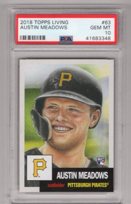 2018 Topps Living Austin Meadows Rookie PSA 10 Pittsburgh Pirates #63
