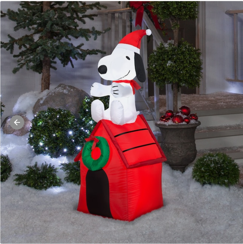Gemmy 4' Airblown Lighted Peanuts Snoopy Christmas Inflatable - Afbeelding 1 van 3