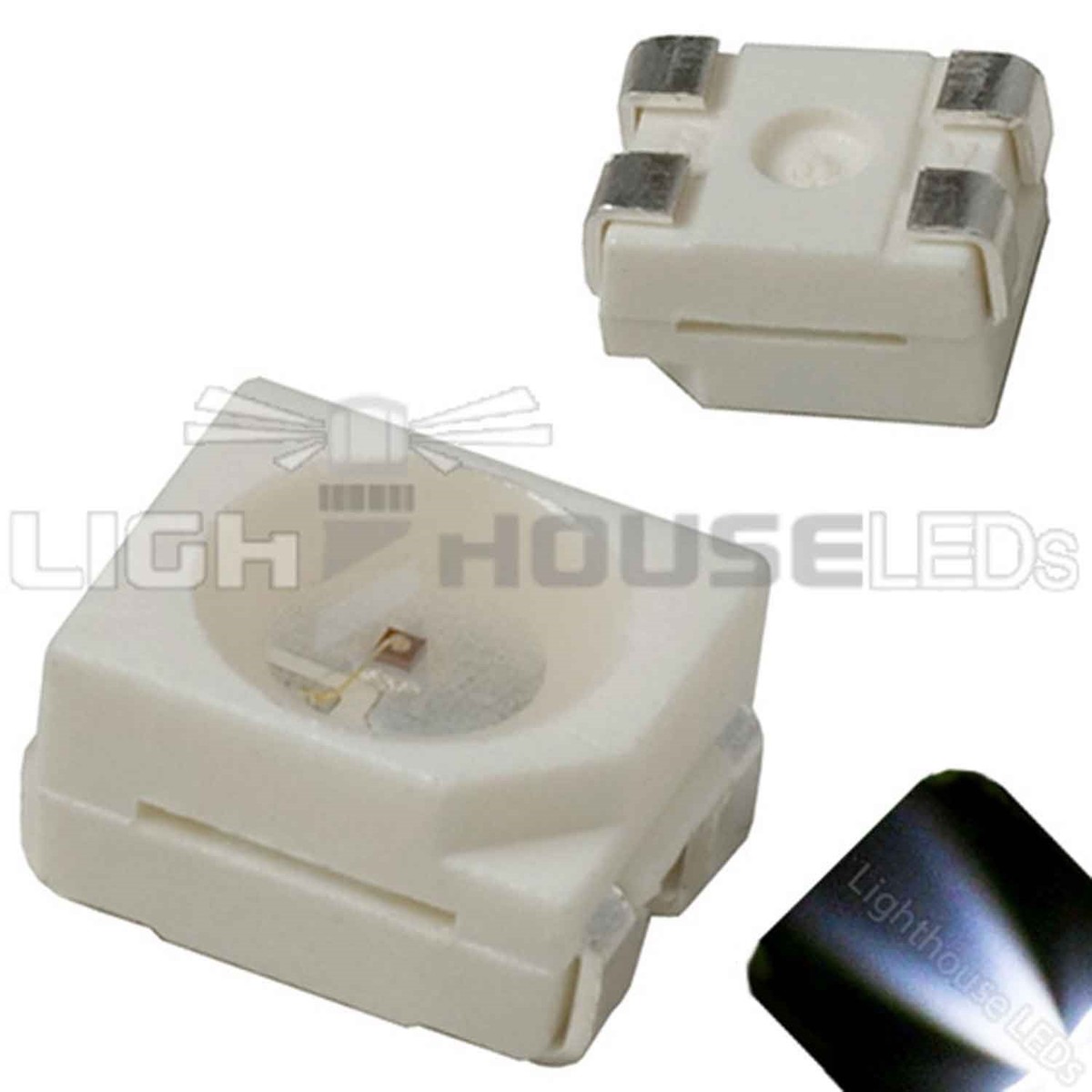 50 SMD LEDs PLCC-2 3528 – Gelb, 500 Mcd, 590 Nm,  Produktbild-Vorschau 3