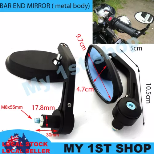 Bar End Mirrors Rear Side View Alumi alloy Fit Honda yamaha ducati triump
