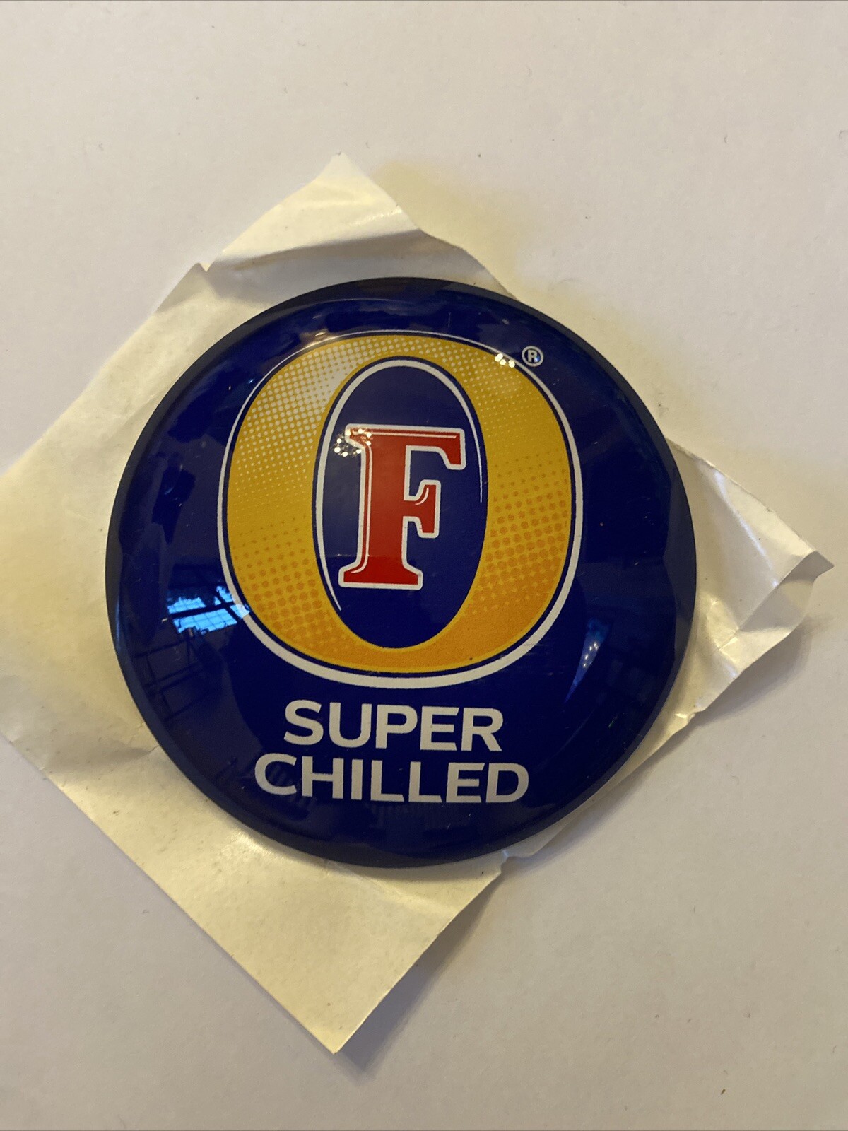 Fosters Round Fisheye badge,single badge,Beer Pump,Font, Mancave,Bar