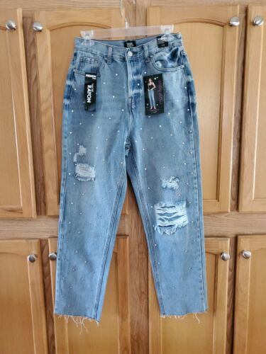 SImple Society Women's Straight Super High Rise Button Fly Jeans Sz 7/28NWT