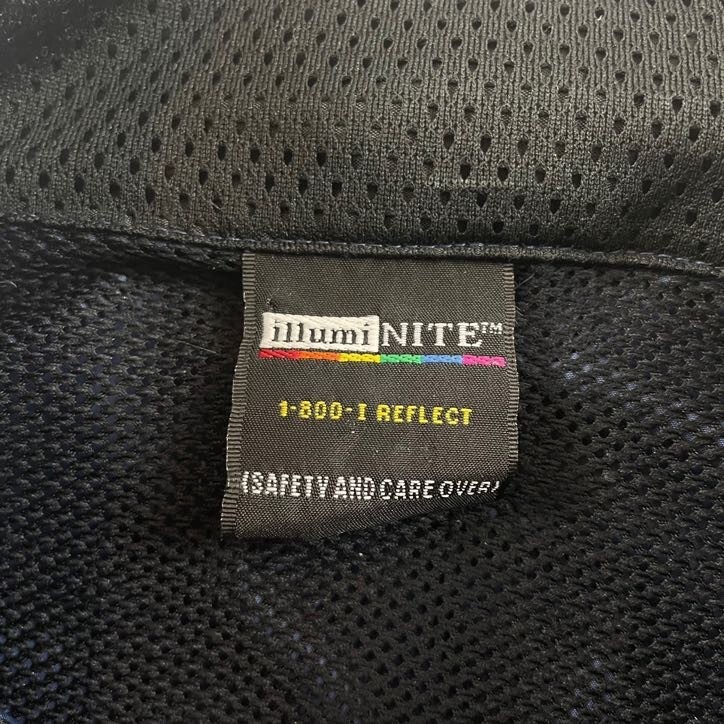 IllumiNITE Jacket Mens Large Blue Full Zip Mock Neck Windbreaker Vented Outdoor