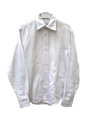 SAINT LAURENT JEANS WHITE SHIRT SIZE M LONG SLEEVE COTTON POLYESTER #C3