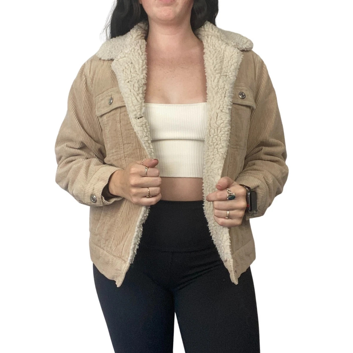 Corduroy fleece 2025 lined jacket