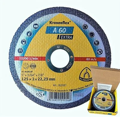 Klingspor Trennscheiben NEU Ø 125 x 1mm A60 Extra INOX Trennscheibe Kronenflex