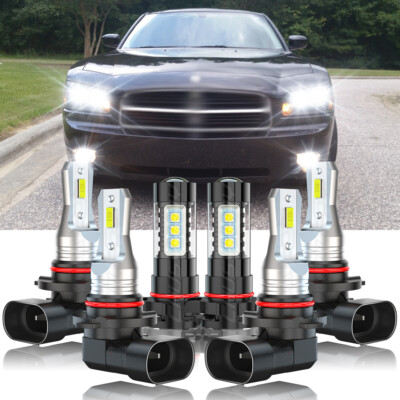 For 2010 Dodge Charger Combo LED Headlights Hi Lo Beam Fog Lights  9005+9006+5202 | eBay