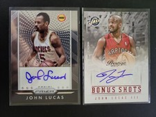 John Lucas and John Lucas III Panini Autograph Cards Prizm & Bonus Shots autos