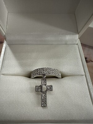AUTHENTIC Christian Dior DIOR Silver Finish Metal Cross D AUTHENTIC Christian Dior DIOR Silver Finish Metal Cross D