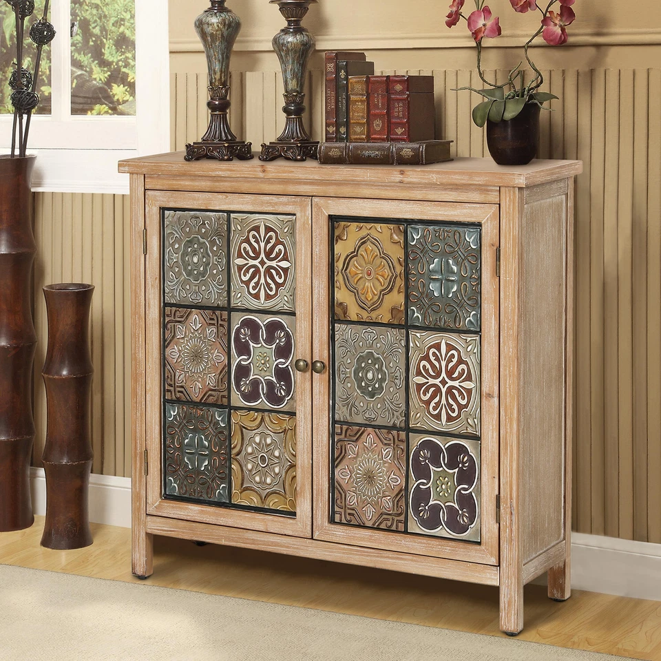 Armario de Almacenamiento Acento con 2 Puertas Buffet y Aparador Armario Decorativo Foto 2 de 4