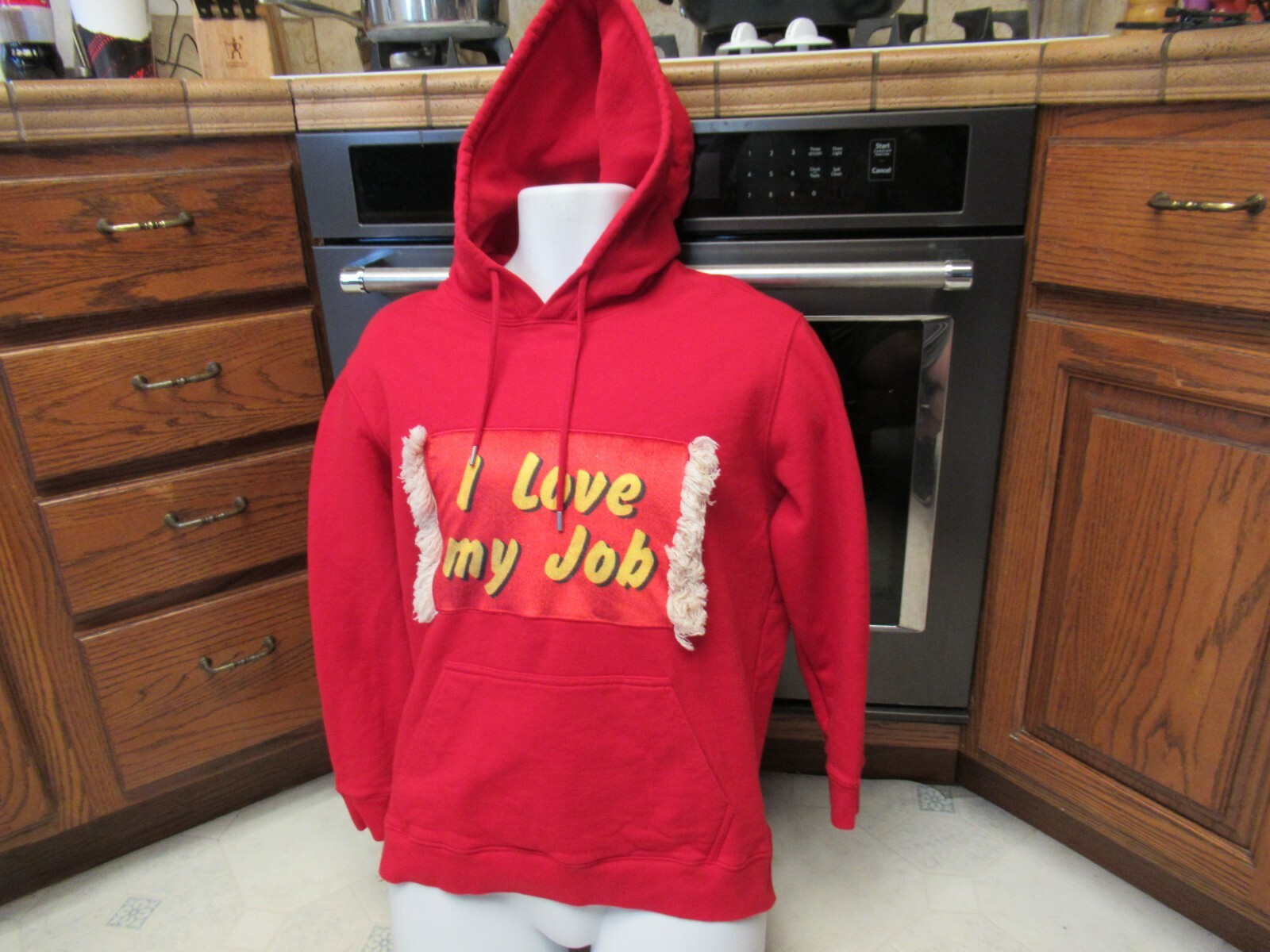 House of Holland Sweeney Todd I Love my job! Designer Pop Art Hoodie Unisex  Sm | eBay