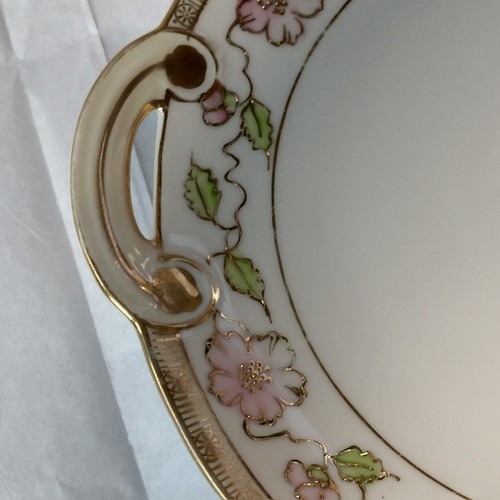 Hand Painted Nippon 9" server Antique/Vintage Gold Accents and Relief Porcelain - Picture 9 of 16