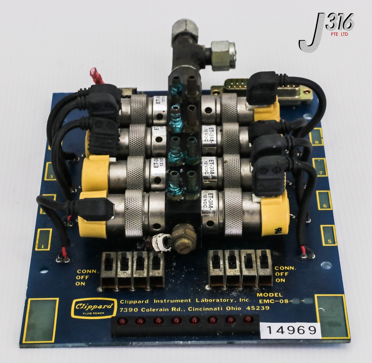 14969 CLIPPARD 8-PORT ELECTRONIC PNEUMATIC MANIFOLD BOARD PCB EMC