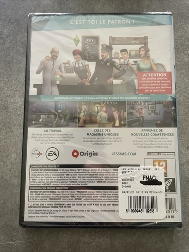 LES SIMS 4 AU TRAVAIL PC Et Mac - Version Française - Neuf Sous Blister - Photo 2/2