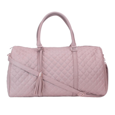 Ms. Lovely Mauve Large Quilted Weekender Duffle Bag 22  x 10  x 11  Luggage