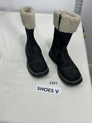 Womans Melania Italian Mid Calf Gray Winter Boots Sherpa 35 (5) 