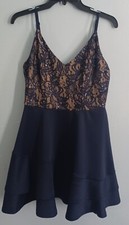 Windsor Dress Cocktail Prom Blue Size 9 Sequin Lace 