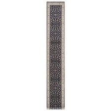 2'8"x18' Midnight Blue Nain Wool & Silk 250 KPSI Hand Knotted Runner Rug R90976