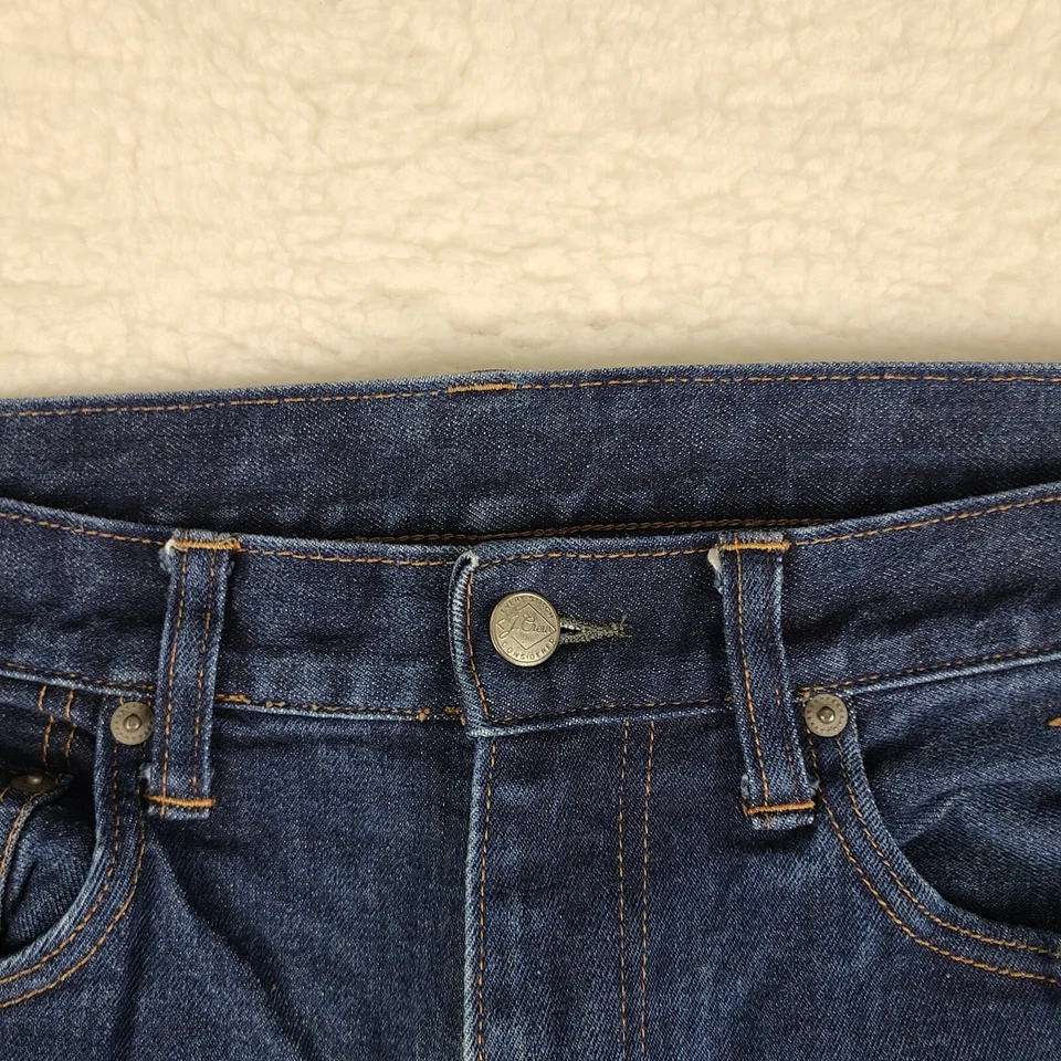 J Crew Jeans Mens 34x34 Blue 770 Slim Straight Kurabo Japanese Fabric Dark Wash - Image 3 of 4