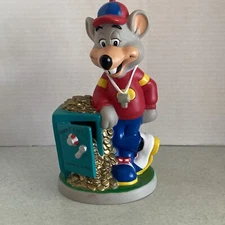 Showbiz Pizza Time Chuck E Cheese Coin Vault 9” Savings Piggy Bank With Stopper