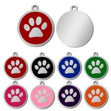 Paw Print Dog Tags Custom Pet Puppy Cat Name ID Collar Tag Engraved Free Whistle
