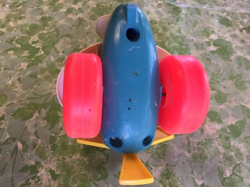Fisher Price Elicottero Vintage 7 Pollici Giocattolo USA 1980 Click Robusto Push Pilot - Foto 5 di 5