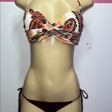 Victoria secret Vibrant  Burgundy Bikini with Adjustable Straps Fabric zs S