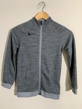 Nike Kids Full Zip Soccer Football Jacket Dri Fit Size Small FD3134-065 Gray