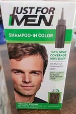 3 Pack Just For Men Shampoo-In Hair Color 5 minutes H-35 MEDIUM BROWN