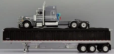 2025 DCP 1:64 *GREY & WHITE* Peterbilt 379 63" Midroof w/WILSON GRAIN TRAILER