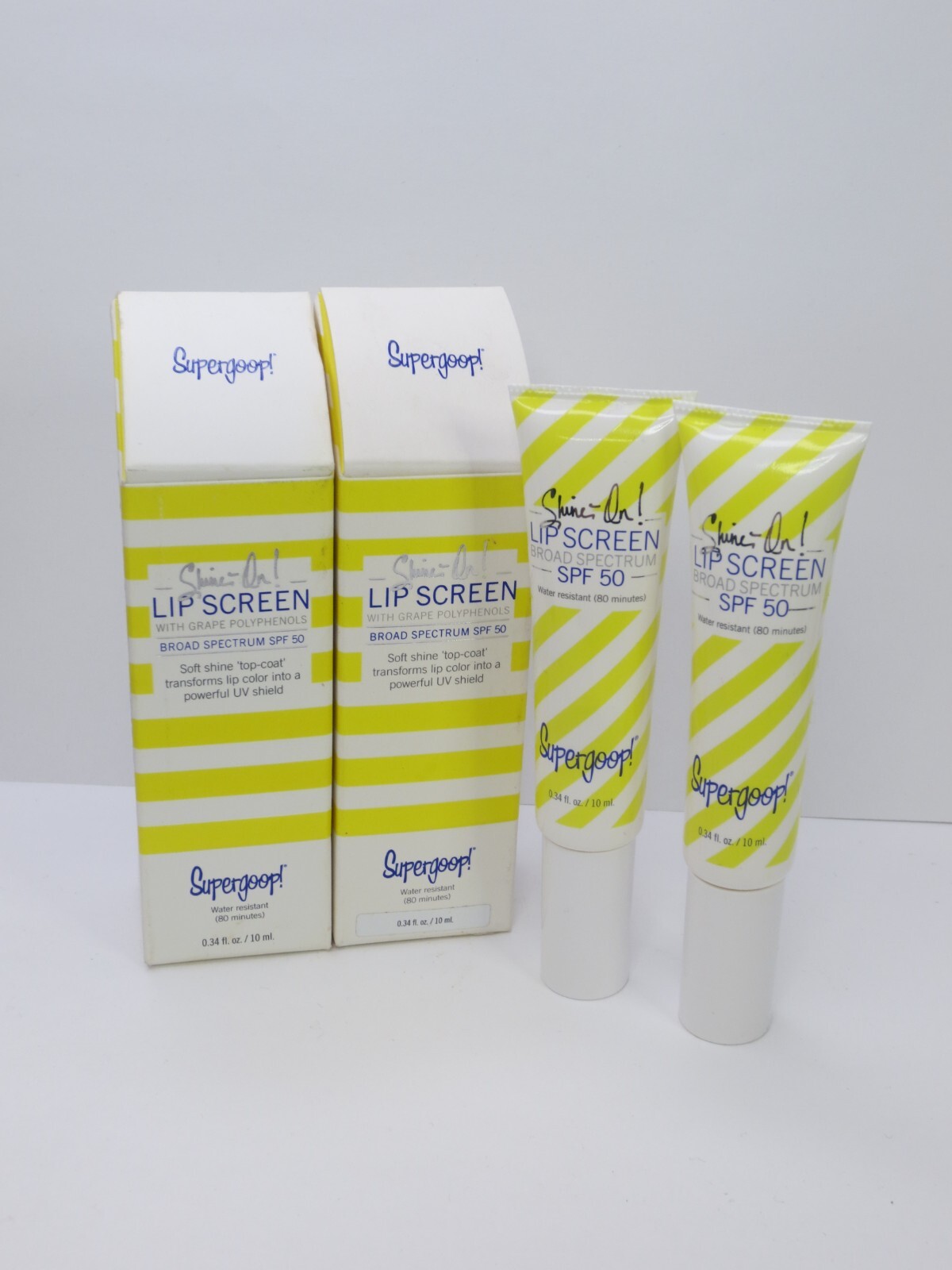 SUPERGOOP! SHINEON LIP SCREEN TUBE SPF 50 0.34 OZ BOXED (LOT OF 2) eBay