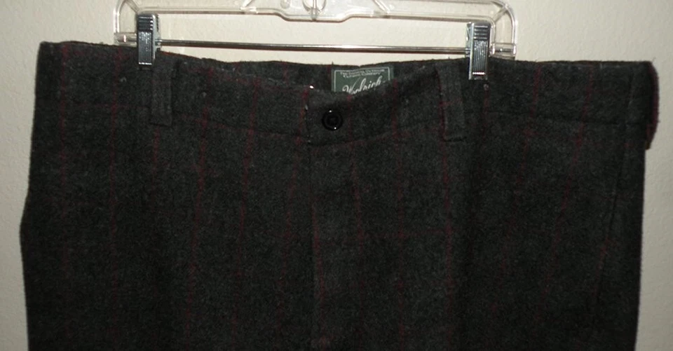 Pantalones de caza Woolrich para hombre gruesos mezcla de lana 44 x 28 gris rojo a cuadros sin dobladillo Foto 2 de 4