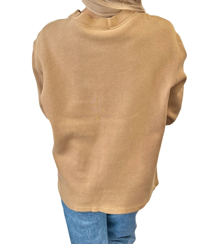 FENDI Vintage Big Logo Sweatshirt Top #38 Brown Cotton Velvet Long Sleeve - Image 4 of 4