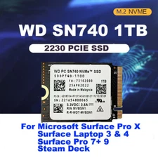 NEW 1TB WD SN740 M.2 2230 SSD NVMe PCIe For Microsoft Surface Pro 7+ Steam Deck